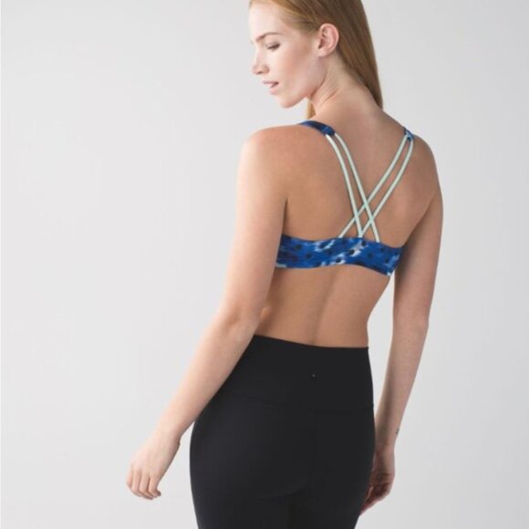 Lululemon Free To Be Bra Windy Blooms Saphire Blue Multi / Sea Mist - Size 4 - Picture 4 of 5